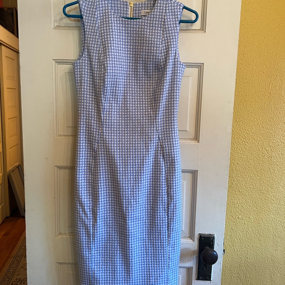 Calvin Klein Gingham Sheath Dress | size 2